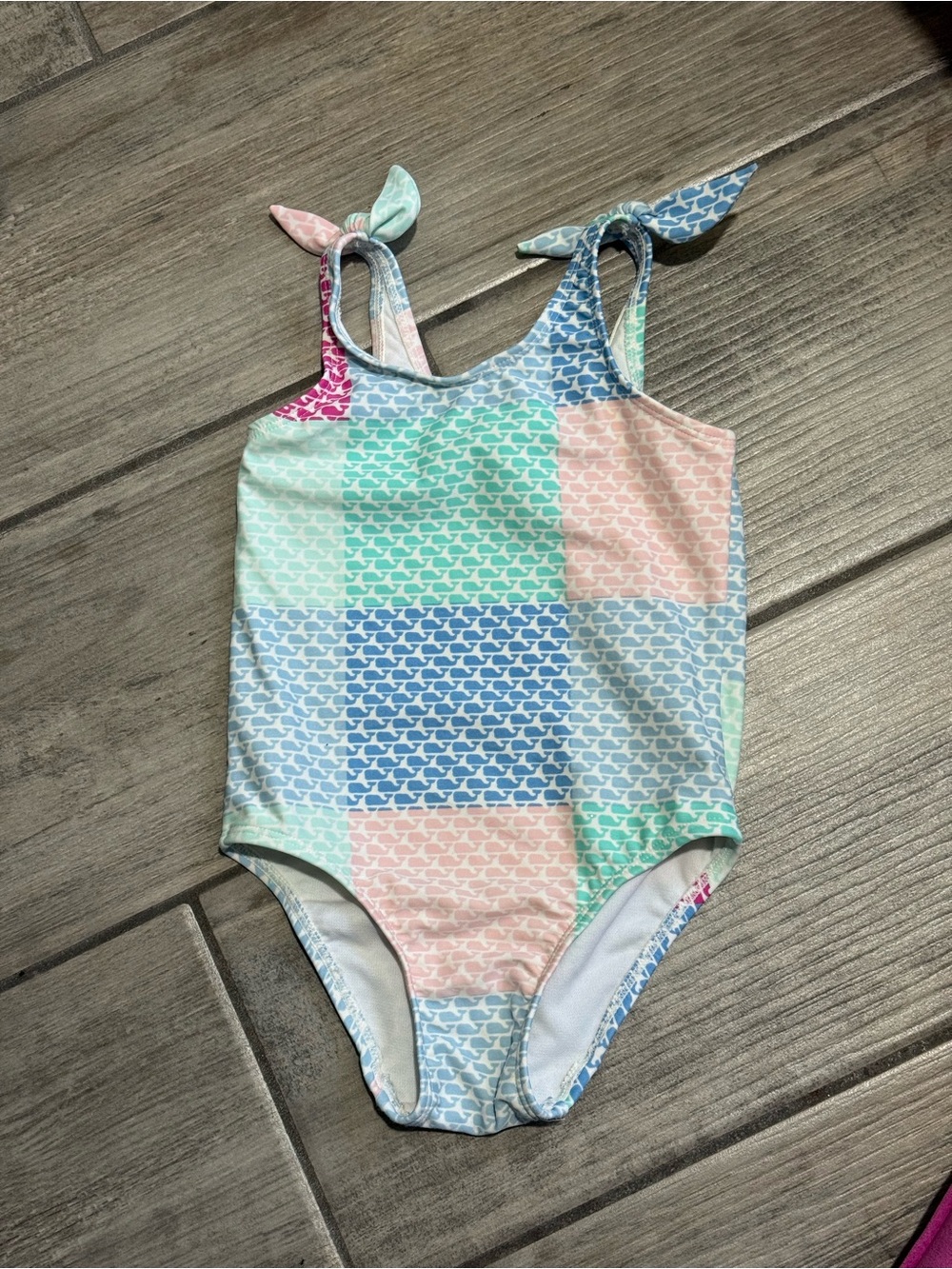 Vineyard Vines Pastel Patchwork One-Piece Swimsuit - Pink, Mint, Blue. NWOT